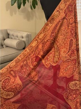 Kani Pashmina Zari Shawl, Gold weave shawl, Size 100 x 40 inches